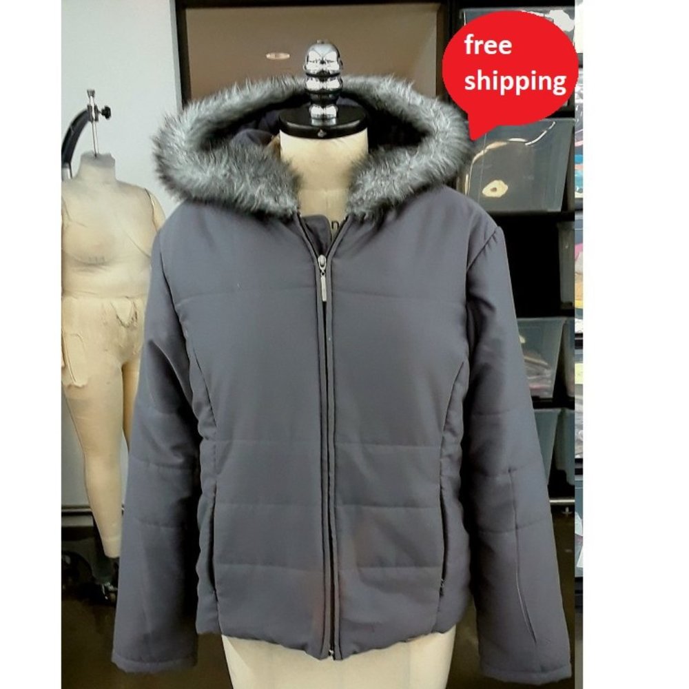Brand New ELLE brand Grey Parka zip up Jacket